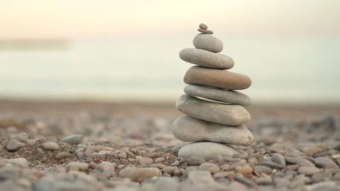 A stack of rocks on a beach Stock Footage 276480718