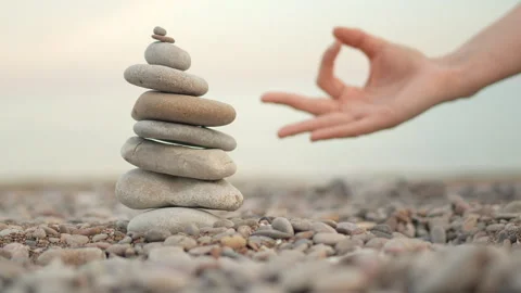 A stack of rocks on a beach Stock Footage 276480774