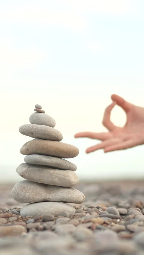 A stack of rocks on a beach Stock Footage 276480856
