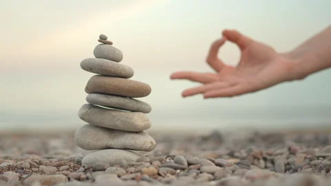 A stack of rocks on a beach Stock Footage 276480967