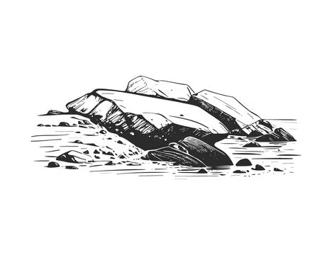 Stack of rocks isolated on white background. Stock Illustration