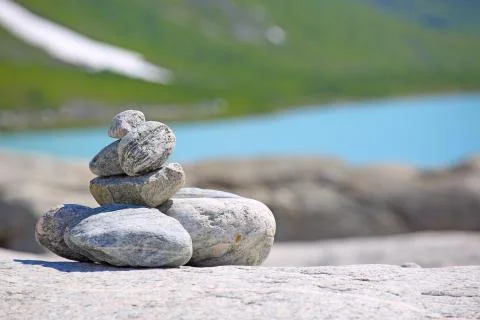Stack of rocks in Norway Stock-Fotos