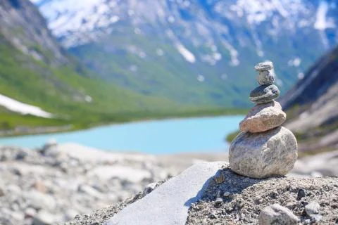 Stack of rocks in Norway Stock Photos