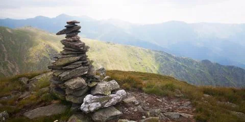 Stack Of Rocks on a peak Foto stock