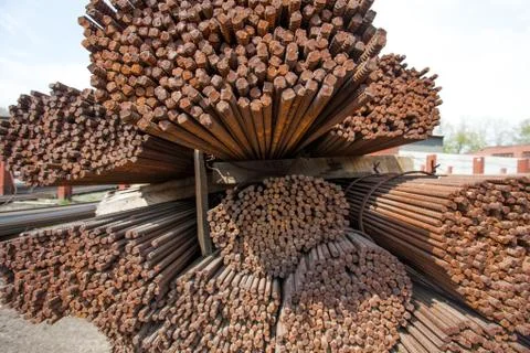 Stack of rods or bars Stock Photos