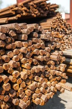 Stack of rods or bars Stock Photos