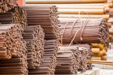 Stack of rods or bars Stock Photos