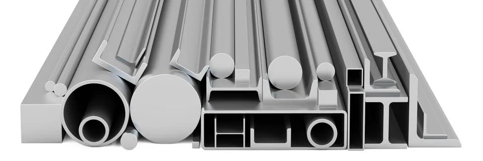 Stack of Rolled Metal Products, 3D rendering Illustrazione stock