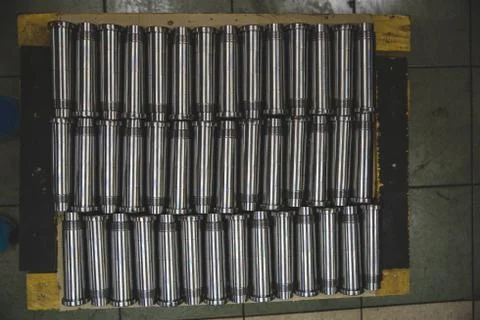 Stack of rolled metal tools Stock Photos