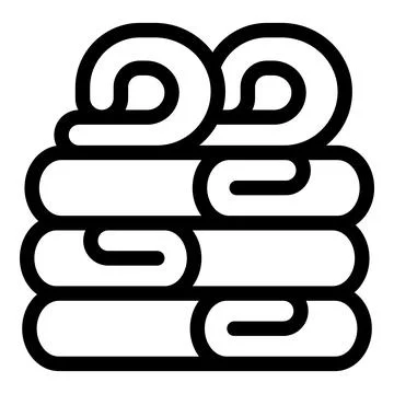 Stack of rolled towels for spa or bathroom hygiene Stock Illustration