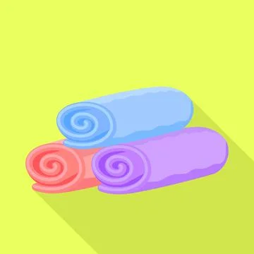 Stack roller towel icon, flat style 스톡 일러스트