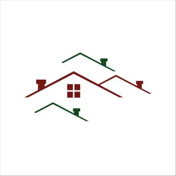 Stack of roof Real Estate logo vector design for property business and mortga Stock Illustration