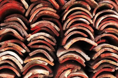 Stack of roof tiles Stock Photos
