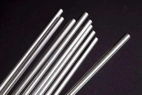 A stack of round bundled aluminium rods A stack of round bundled aluminiu... Stock-Fotos
