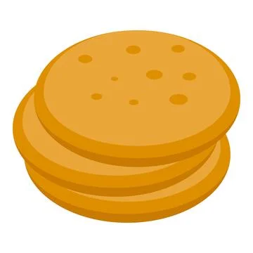 Stack of round cracker biscuits presenting delicious snacking option イラスト素材