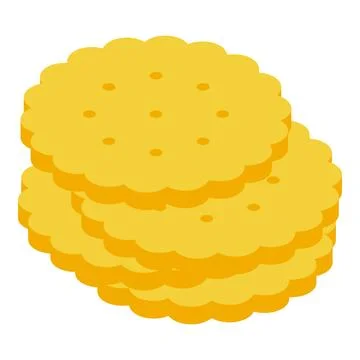 Stack of round crackers forming a delicious snack Stock Illustration