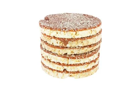Stack of round crispbread Stock-Fotos