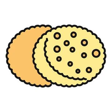 Stack of round crispy crackers food illustration Stock Illustration