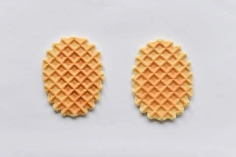 A stack round waffles isolated over white background. Stock Photos