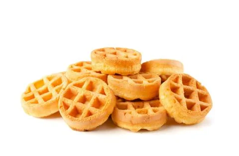 Stack of round waffles Stockfoto's