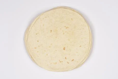 Stack of Round Wheat Tortillas Foto stock