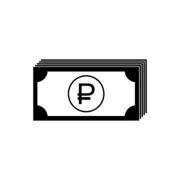 Stack of Rubble, Rouble, Russia Currency Icon Symbol. Vector Illustration Illustrazione stock