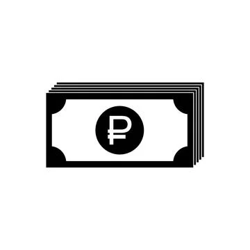 Stack of Rubble, Rouble, Russia Currency Icon Symbol. Vector Illustration Illustrazione stock