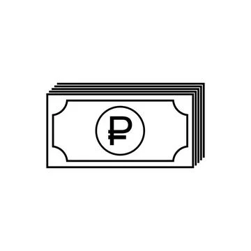 Stack of Rubble, Rouble, Russia Currency Icon Symbol. Vector Illustration Иллюстрация