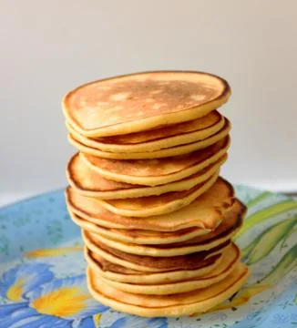 A stack of ruddy pancakes Stock Photos