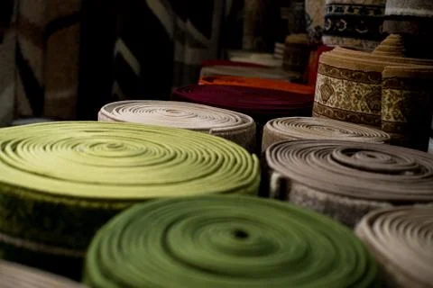 Stack of rugs Stock Photos