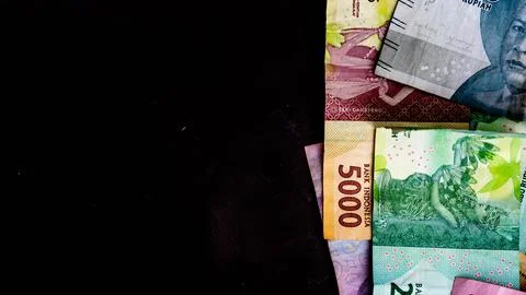 Stack of rupiah banknotes as background Stock Photos