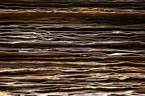 Stack of rusty iron plate 写真素材