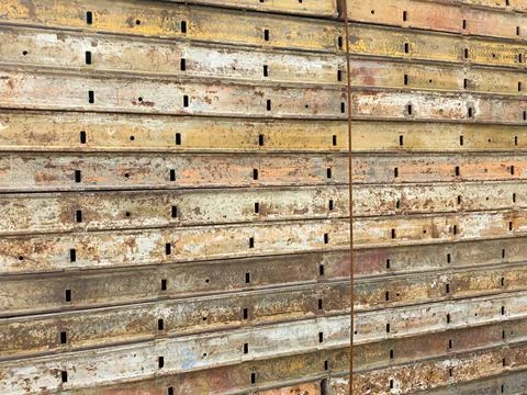 Stack of Rusty Metal Construction Material Foto stock