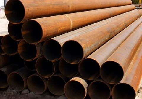 Stack of rusty pipes Stock Photos