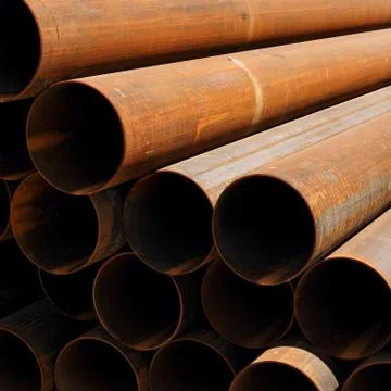 Stack of rusty pipes Stock Photos