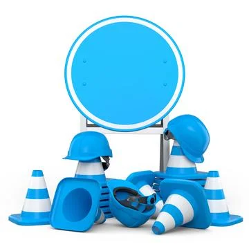 Stack of safety helmets or hard hats and traffic cones on green background Stock Illustration