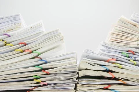 Stack sales and receipt overload Stock Photos