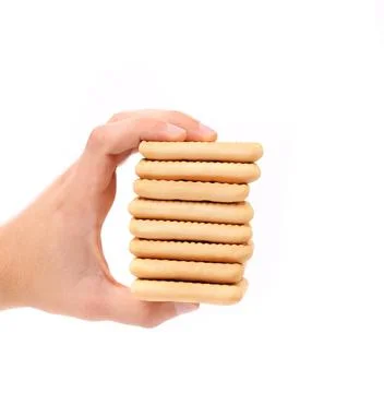  Stack of saltine soda crackers. Stack of saltine soda crackers. White bac... Stock Photos