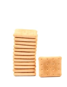  Stack of saltine soda crackers Stack of saltine soda crackers isolated on... Stock Photos