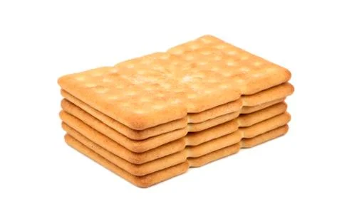 Stack of salty cracker Stock Photos