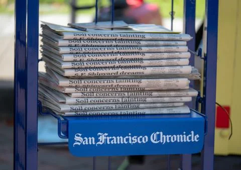 A stack of San Francisco Chronicle newspapers Stock Photos