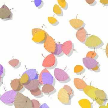Stack of scattered colored parasols Stock Illustration