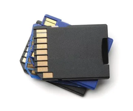 Stack of SD memory cards Stock Photos