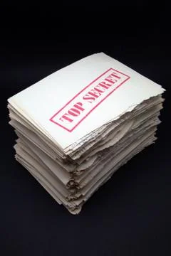 Stack of secret documents Stock Photos