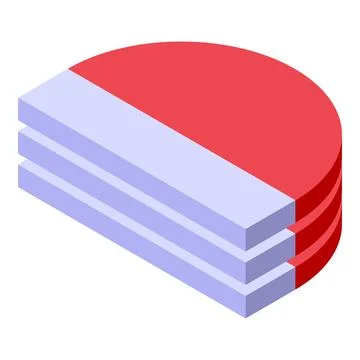 Stack of semicircle magnets creating magnetic field lines isometric icon Stock Illustration