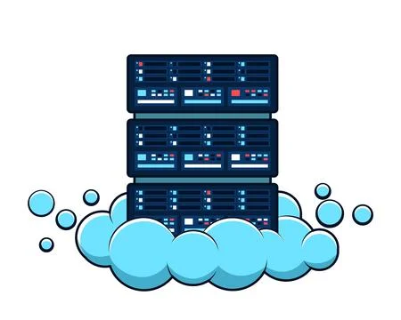 Stack of Servers on Cloud Illustrazione stock