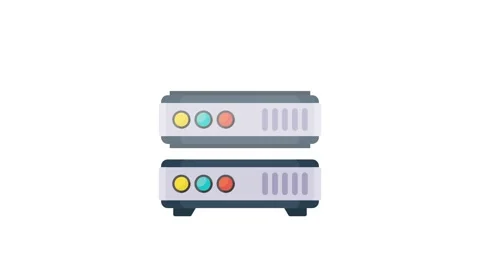 A stack of servers featuring various colorful buttons on their front panels.. Stock Footage 332199392