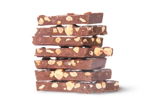 Stack of seven chocolate bars rotated Stock Photos