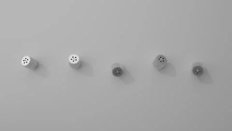 Stack of several gears on the bright flat background. Simple mechanical theme Stock Illustration