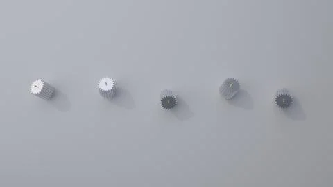 Stack of several gears on the bright flat background. Simple mechanical theme Stock Illustration